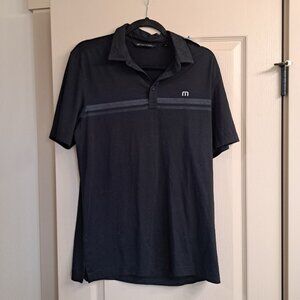 TRAVISMATHEW MONTEREY CHEST STRIPE POLO IN BLACKD MENS MEDIUM GOLF SHIRT